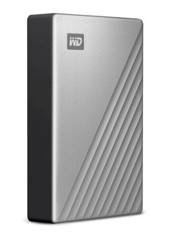 כונן קשיח חיצוני צבע כחול Western Digital WDBPMV0060BSL My Passport 6TB – אחד בצבע כסוף עם לוגו WD USB-C