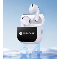 אוזניות אלחוטיות צבע לבן Miracase MTWS190 – מארז טעינה לבן פתוח המכיל שתי אוזניות אלחוטיות עם Type-C