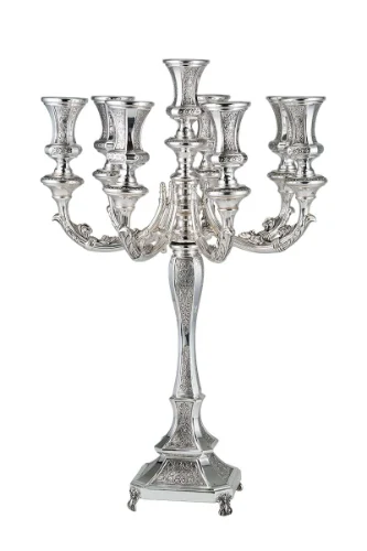 קנדלברה מוצארט ריקוע 8 קנים- כסף טהור (L)