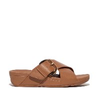 כפכף לולו קרוס סלייד עם אבזם צבע חום פיטפלופ FITFLOP