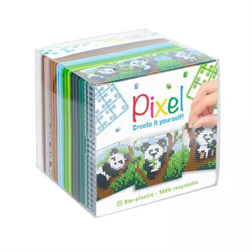 קיט דובי פנדה - 3 תבניות 6/6 ס"מ | פיקסל הובי