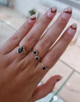 טבעת זהב יהלום שחור משולש 0.50 קראט