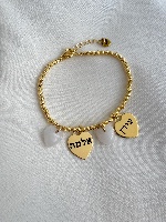 צמיד חרוזי + 2 לבבות מחלב אם-שביל החלב תכשיטים למניקות
