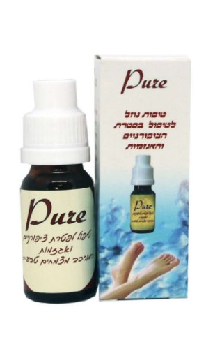 פיור Pure טיפות נוזל טיפול בפטרת הציפורניים ואקזמות