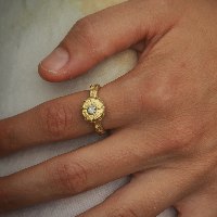 18K Gold Statement Salt and Pepper Diamond Ring