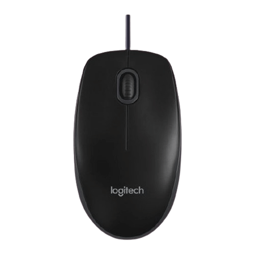 עכבר חוטי שחור Logitech לוגיטק B100 לוג'יטק יבואן רשמי