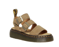 Gryphon Quad Leather Platform Sandals בהיר
