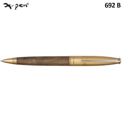 עט טימבר כדורי עץ לכה מט+ מתכת בגימור זהב מט  X-Pen TIMBER  דגם XP-692b