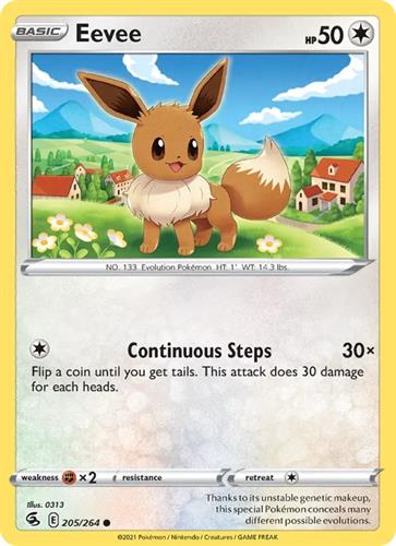 קלף בודד single פוקימון - eevee - Fusion Strike - 205/264