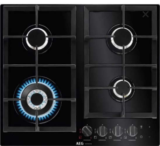 כיריים גז 4 להבות AEG HKB64550NB זכוכית שחורה 60 ס”מ