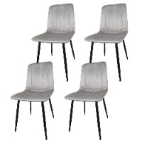רביעיית כיסאות מרופדים בצבע אפור בהיר דגם VINO light gray משתלבת בחלל פינת האוכל, המטבח או חדר הישיבות בעיצוב מודרני, אלגנטי ונקי