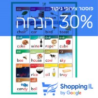 פוסטר כללי קריאה באנגלית -Shopping IL VOWELS