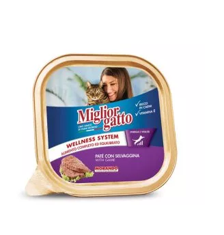 מעדן מיגליאור לחתול בטעם בשר צייד 100 גרם