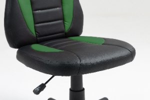 כיסא תלמיד ארגונומי לנוער בצבע שחור וירוק| מקט LEVEL UP | S301-BG2 | קפיץ קפוץ