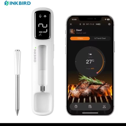 מדחום בשר מקצועי חכם עם חיבור בלוטוס לאפליקציה INKBIRD