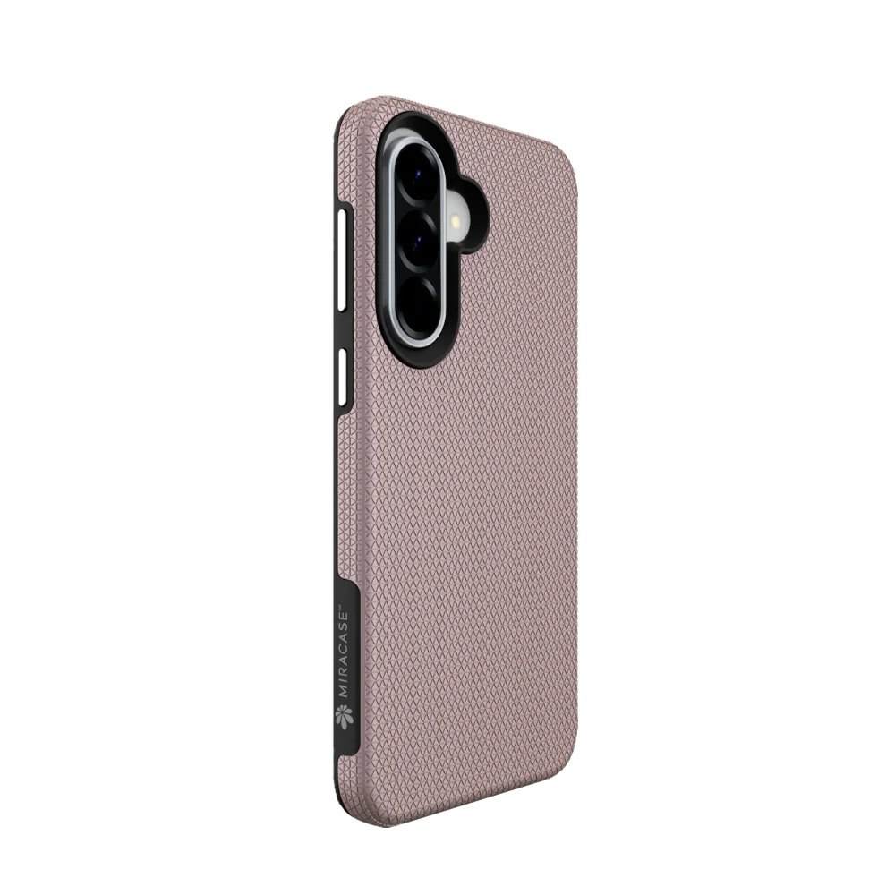 כיסוי רוז גולד עבור Miracase MiraCombo Samsung A57 – פריט בודד בצבע ורוד זהב עם טקסטורה מציג פתח למצלמות