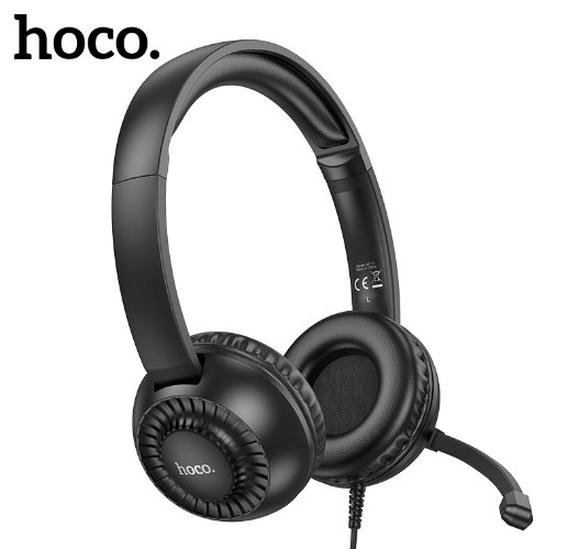 אוזניות חוטיות עם מיקרופון Hoco W112 Pure – איכות שמע צלולה לשיחות ועבודה מהבית