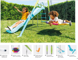 נדנדת ארבע חלקים ומגלשה 1.70 מטר לחצר לילדים |424X235X200ס"מ| מקט 44152| INTEX| קפיץ קפוץ