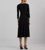 LAUREN RALPH LAUREN Women's Dress Sz 10 Surplice Jersey Dress Black