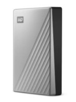 כונן קשיח חיצוני Western Digital My Passport Ultra WDBPMV0050BSL for Mac 5TB – פריט בודד כסוף עם טקסטורה אלכסונית וצד שחור