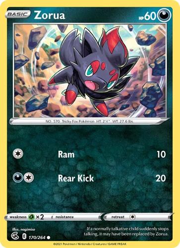 קלף בודד single פוקימון - zorua - Fusion Strike - 170/264