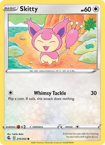 קלף בודד single פוקימון - skitty - Fusion Strike - 210/264