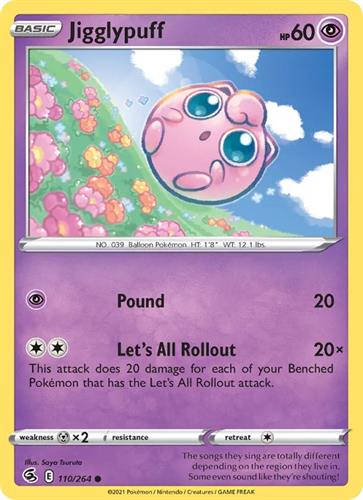 קלף בודד single פוקימון - jigglypuff - Fusion Strike - 110/264