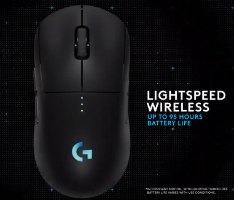 עכבר גיימינג אלחוטי Logitech G Pro 2 Lightspeed – מבט עליון על העכבר השחור עם לוגו מואר וכפתורים