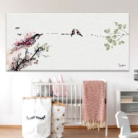 ציור ציפורים בחדר של תינוק