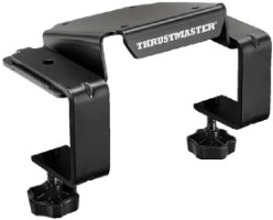בסיס להגה מירוצים Thrustmaster T818 – תושבת מתכת שחורה עם שתי מהדקי בורג ולוגו Thrustmaster