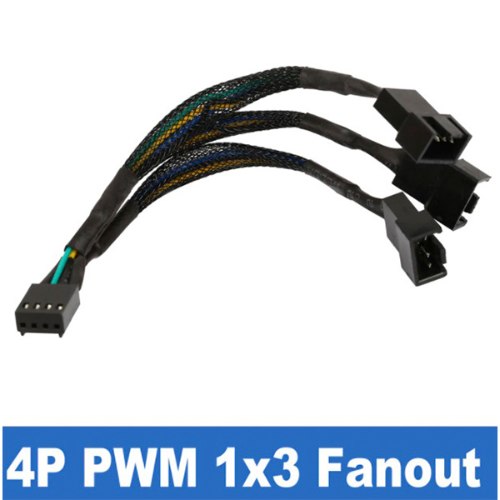 מפצל רכזת למאווררי מחשב PWM ניתן לחבר עד 3 מאווררים באורך 25cm