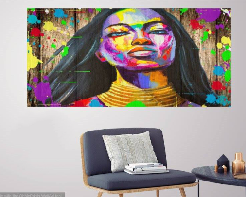 תמונת קנבס צבעונית "אפריקאית צבעונית" | הדפס בסגנון פופ ארט לבית או למשרד | תמונת קנבס לרוחב