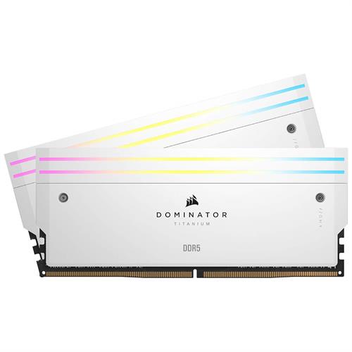 ערכת זיכרון Corsair DDR5 64GB (2x32GB) 6000 CL30 Dominator Titanium RGB לבן