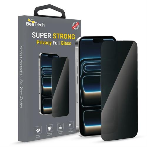 מגן מסך זכוכית מלאה BeeTech Privacy Super Strong ל- iPhone 17 Pro Max