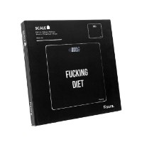 משקל אדם דיגיטלי עם תזכורת Fucking Diet - מארז לא מושלם