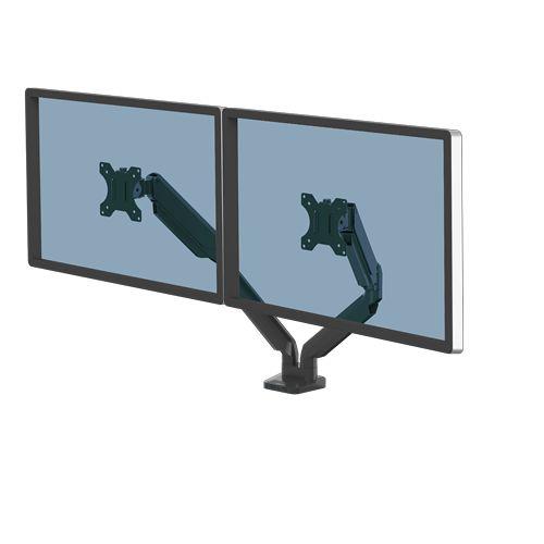 FELLOWES זרוע מתכווננת ל 2 מסכים שחור Platinum