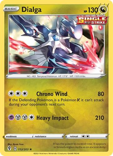 קלף בודד single פוקימון - dialga - Evolving Skies - 112/203