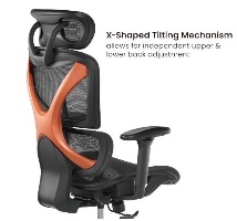 כיסא מנהלים מבית לומי SpineX CH05-22 המספק תמיכה אורתופדית מתקדמת לגב