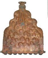 חנוכייה עתיקה, מרוקו, ריקוע לוחות הברית עבודת יד, עשויה נחושת וברונזה, שמן