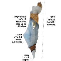 מזוזה אמנותית "כחול-לבן" – עץ זית ושרף כחול שמיים