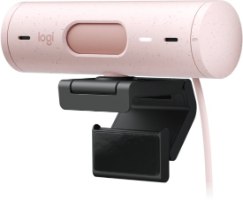 מצלמת רשת עם מיקרופון צבע ורוד Logitech Brio 500 Full HD 1080p – מבט קדמי על המצלמה הוורודה עם