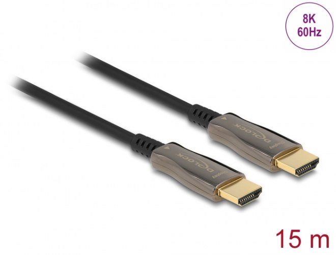 כבל מסך אקטיבי Delock Active Optical Cable HDMI 8K 60 Hz 15 m