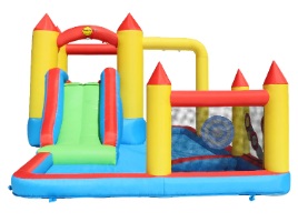מתקן מתנפח משולב מקפצה ובריכת כדורים | 4.70X2.80X2 מטר | מקט 9753| Happy Hop| קפיץ קפוץ