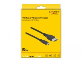 כבל מסך Delock Bidirectional USB Type-C to DisplayPort Certified Cable 8K 60 Hz 0.5 m