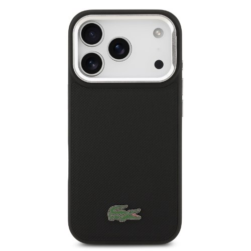 כיסוי LACOSTE מקורי לאייפון IPHONE 17 PRO עם רגלית מובנית – צבע שחור