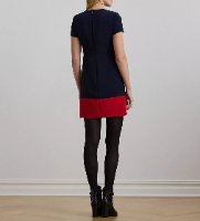 LAUREN RALPH LAUREN Women's Dress Sz 16 Two Tone Button Trim