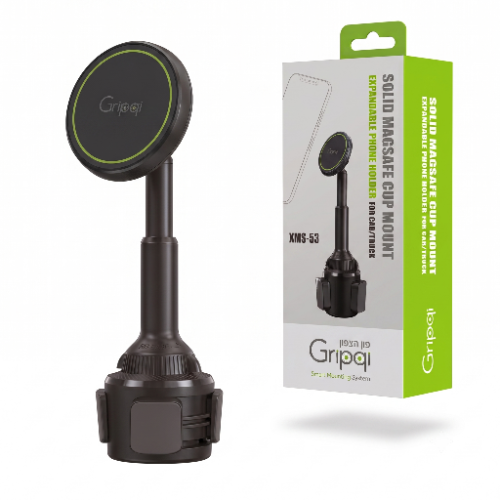 מעמד טלפון מגנטי מתכוונן לכוס הרכב Gripqi MagSafe (דגם XMS-53)
