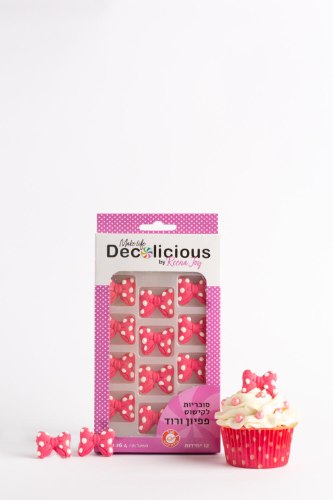 סוכריות לקישוט Decolicious דגם פפיון ורוד