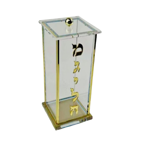 בית מגילה מרובע בצבע זהב עם סגירת מגנט