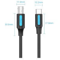 כבל מתאם למדפסת באורך VENTION Printer Cable USB C to USB Type B 1.5M